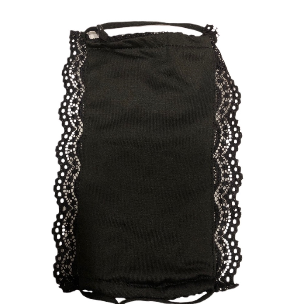 Beautiful Gray Lace Face Mask with Pearls - Picture 10 of 10